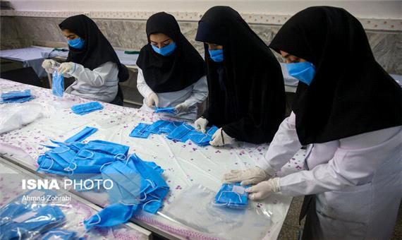 تولید جهادی روزانه 10 هزار ماسک و صدها گان توسط بسیج دانشجویی استان قم