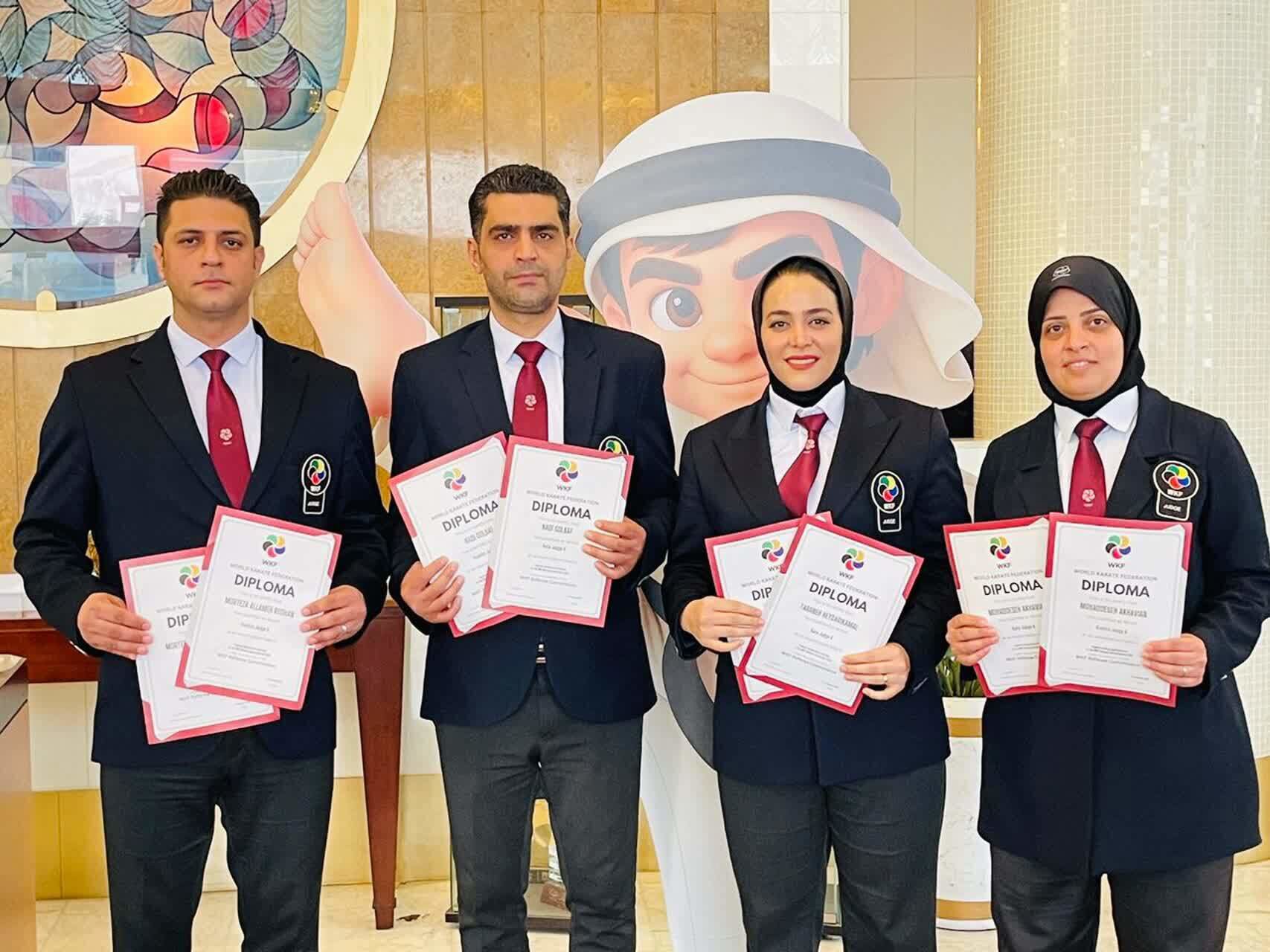 چهار داور کاراته قمی، درجه داوری جهانی گرفتند