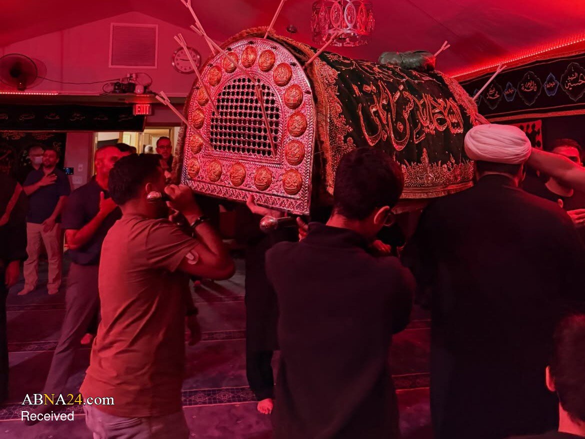 گزارش تصویری | آیین سوگواری و تشییع نمادین پیکر مطهر کریم اهل‌بیت(ع) در میلواکی