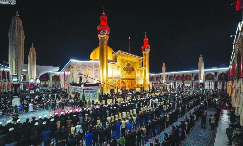 اهتزاز پرچم عزا و آمادگی همه‌جانبه نجف اشرف برای میزبانی زائران در رحلت پیامبر(ص)